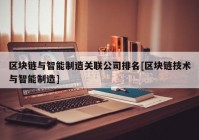 区块链与智能制造关联公司排名[区块链技术与智能制造]